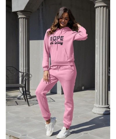 Sweat Suit for Women 2 Piece Set Print Long Sleeve Hoodie Pullover Bodycon Jogger Sweatpants Tracksuit Outfit Pink $22.95 Act...