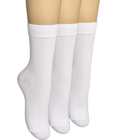 Women's Thin Bamboo Dress Socks - Casual Color Crew Socks, Comfort Seam White (3 Pack) $15.82 Socks