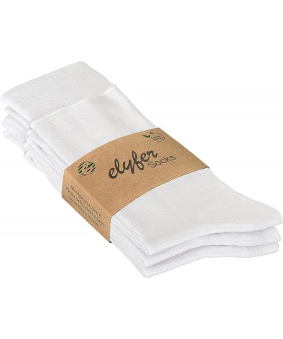 Women's Thin Bamboo Dress Socks - Casual Color Crew Socks, Comfort Seam White (3 Pack) $15.82 Socks