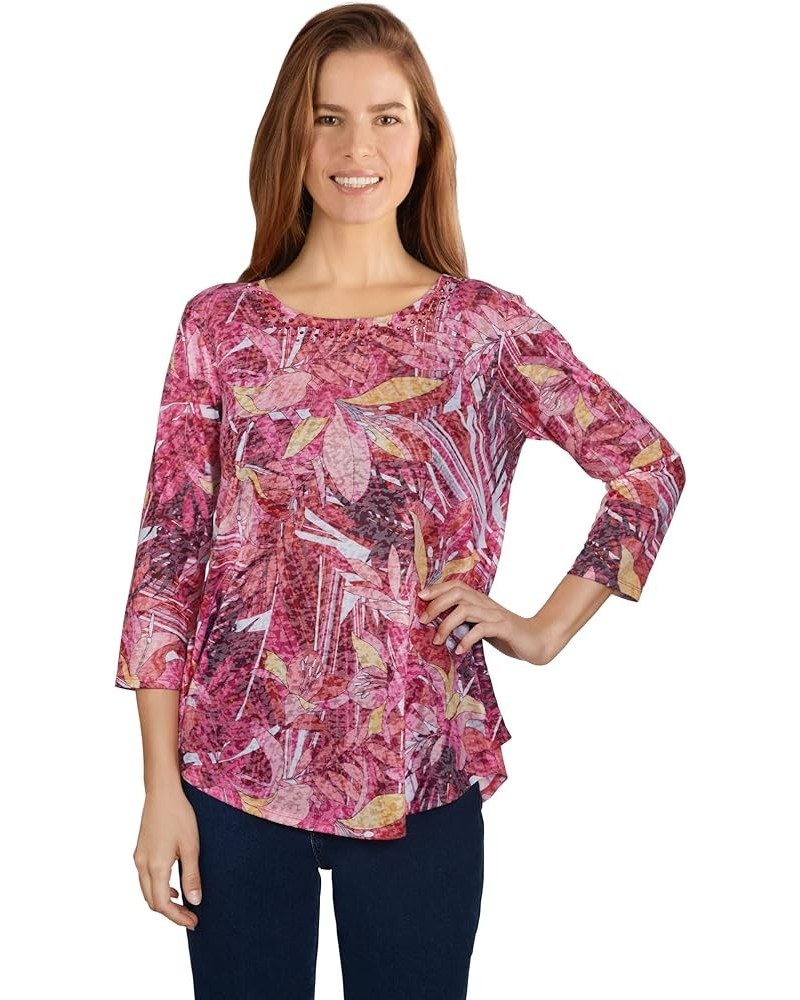 Women's Plus Size Casual Hot Pink Multi $20.05 Blouses