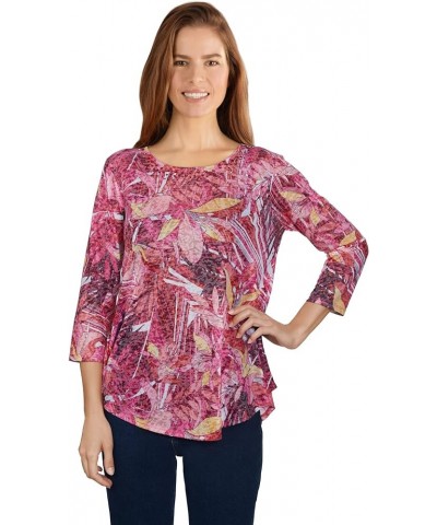 Women's Plus Size Casual Hot Pink Multi $20.05 Blouses