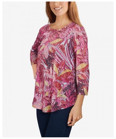 Women's Plus Size Casual Hot Pink Multi $20.05 Blouses