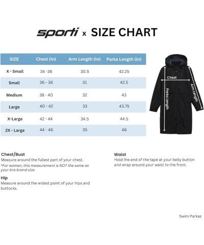 Unisex Waterproof Swim Parka - Comfort Fleece Lining – Versatile Swim Coat for Women, Men for Swimming, Surfing Striped - Nav...