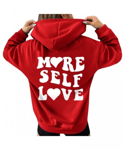 Women's Letter Graphic Print Long Sleeve Drawstring Hoodie Sweatshirt Hippie Clothes Y2K Tops Deal of The Day Af-red $34.37 H...