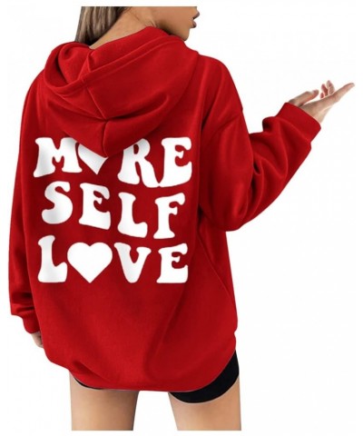 Women's Letter Graphic Print Long Sleeve Drawstring Hoodie Sweatshirt Hippie Clothes Y2K Tops Deal of The Day Af-red $34.37 H...