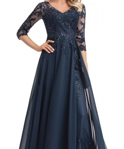 Mother of The Bride Dresses Lace A-line V-Neck Floor-Length Chiffon Mother of The Bride Dress Sequins Formal Evening Gowns Ba...