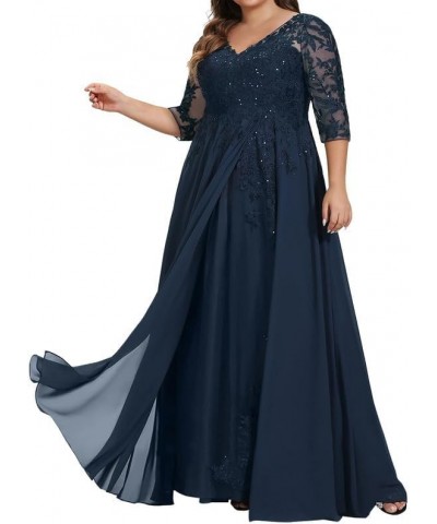 Mother of The Bride Dresses Lace A-line V-Neck Floor-Length Chiffon Mother of The Bride Dress Sequins Formal Evening Gowns Ba...