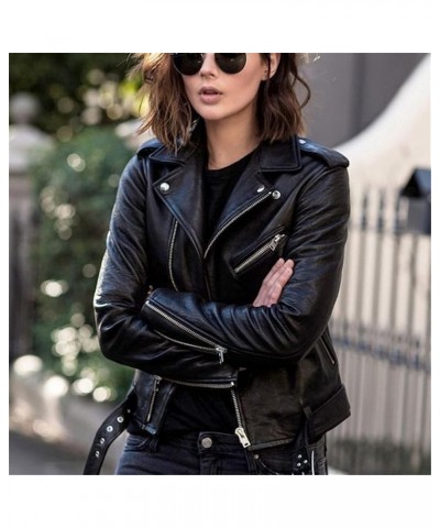 Casual Women's Short Leather Jacket Real Faux Leather Women's Jacket Cool Stylish Vintage Sporty and Slim fit Jacket for Wome...