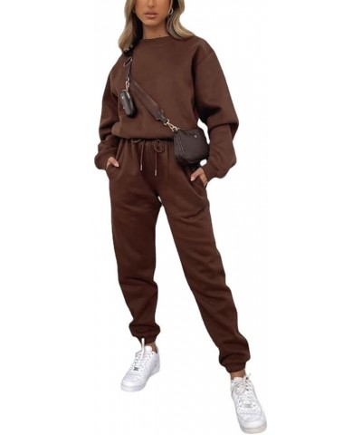 Sweatsuits for Women Set 2 Piece Jogging Suit Long Sleeve Pullover Sweatshirts Sweatpants Tracksuit Casual Outfits Brown $25....