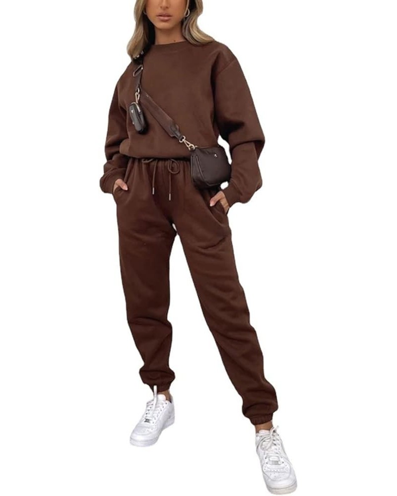 Sweatsuits for Women Set 2 Piece Jogging Suit Long Sleeve Pullover Sweatshirts Sweatpants Tracksuit Casual Outfits Brown $25....