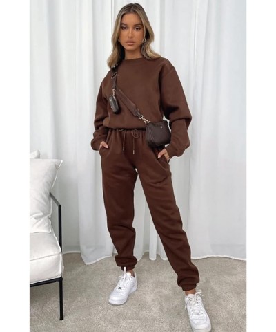 Sweatsuits for Women Set 2 Piece Jogging Suit Long Sleeve Pullover Sweatshirts Sweatpants Tracksuit Casual Outfits Brown $25....