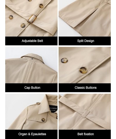 Women's Plus Size Trench Coat Double-Breasted Classic Lapel Overcoat Belted Outerwear Coat with Detachable Hood Khaki $30.75 ...