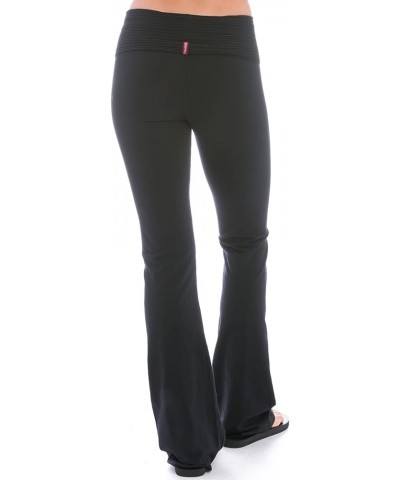 Women's Ottoman Stripe Rolldown Bootleg Flare Pant Style TT12 Black $13.63 Activewear