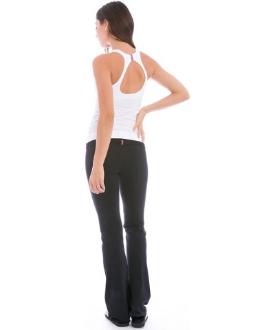 Women's Ottoman Stripe Rolldown Bootleg Flare Pant Style TT12 Black $13.63 Activewear