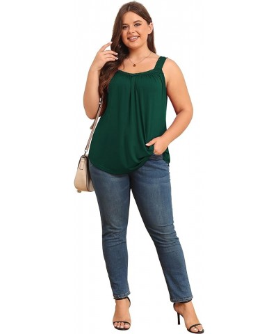 Plus Size Tank Tops for Women - Summer Womens Tops Plus Size, Lace Detail, Loose Fit, Sleeveless Women's Tanks Dark Green $11...