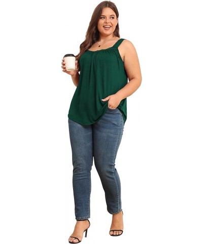 Plus Size Tank Tops for Women - Summer Womens Tops Plus Size, Lace Detail, Loose Fit, Sleeveless Women's Tanks Dark Green $11...