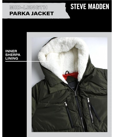 Women's Puffer Parka Jacket Olive Green $27.30 Jackets