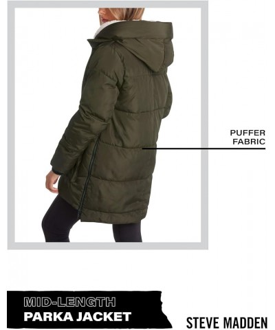 Women's Puffer Parka Jacket Olive Green $27.30 Jackets