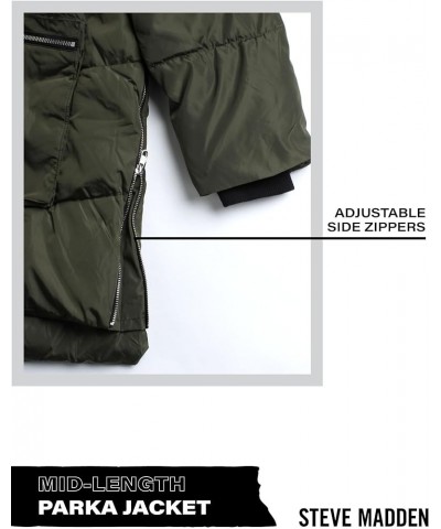 Women's Puffer Parka Jacket Olive Green $27.30 Jackets