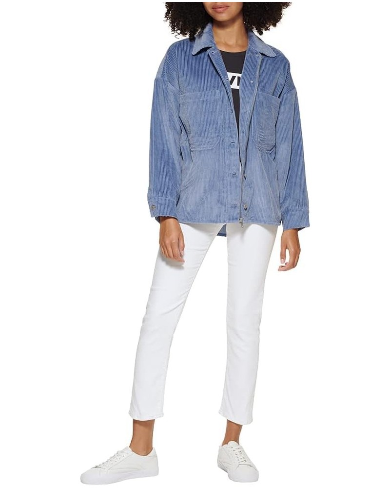 Women's Cotton Corduroy Shirt Jacket, Rose Mist, Small Country Blue $44.69 Jackets