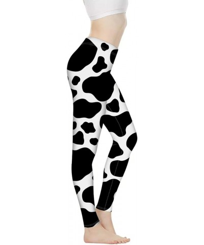 Women Leggings Stretchy Capris Leggings Soft Yoga Pants Printed Legging Pants Gift for Women Teens Girls Size XS-3XL Cow Prin...