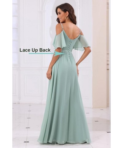 Off The Shoulder Chiffon Bridesmaid Dress with Split A Line Pleats Bridesmaid Dress Long for Women RS047 Dusty Sage $32.47 Dr...