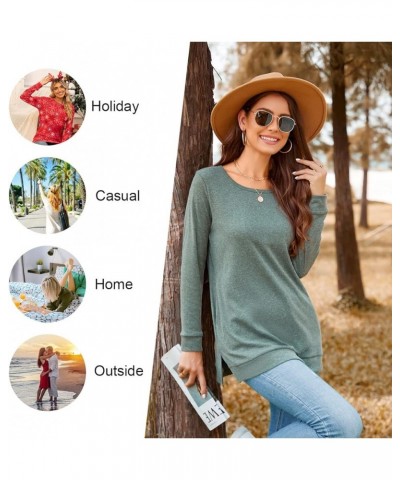 Womens Winter Casual Tunic Tops Long Sleeve Blouse Fall Crewneck Pullover Fashion Sweatshirt Cf-pink+pocket $15.89 Tops