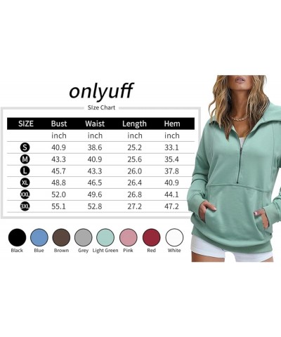 Half Zip up Sweatshirt Women Cute Hoodies Lapel Pullover Long Sleeve Trendy Warm Top D-olive Green $12.79 Hoodies & Sweatshirts