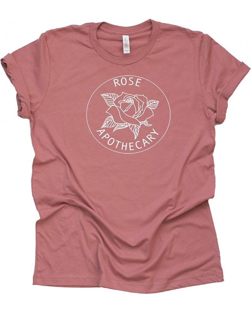 Rose Apothecary Shirt David Rose T-Shirt Novelty Shirt Short Sleeve Print Casual Top Mauve $14.01 T-Shirts