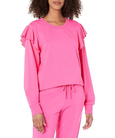 Women's Plus Size Ruby Ruffle-Shoulder Supersoft Stretch Sweatshirt Rose Pink $16.99 Hoodies & Sweatshirts