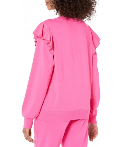 Women's Plus Size Ruby Ruffle-Shoulder Supersoft Stretch Sweatshirt Rose Pink $16.99 Hoodies & Sweatshirts