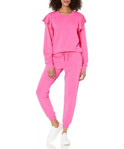 Women's Plus Size Ruby Ruffle-Shoulder Supersoft Stretch Sweatshirt Rose Pink $16.99 Hoodies & Sweatshirts