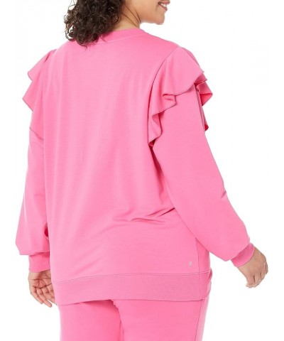 Women's Plus Size Ruby Ruffle-Shoulder Supersoft Stretch Sweatshirt Rose Pink $16.99 Hoodies & Sweatshirts