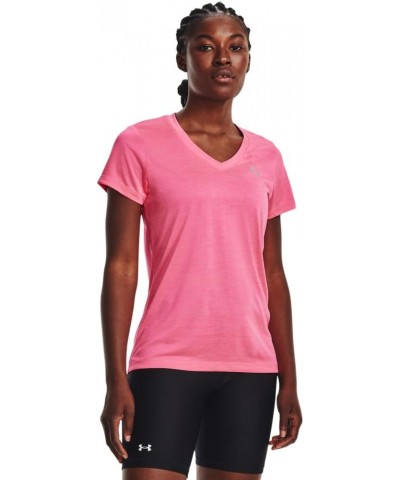 Women's UA Twist Tech™ V-Neck (643) Pink Punk / White / Metallic Silver $12.24 Activewear