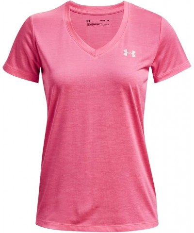 Women's UA Twist Tech™ V-Neck (643) Pink Punk / White / Metallic Silver $12.24 Activewear