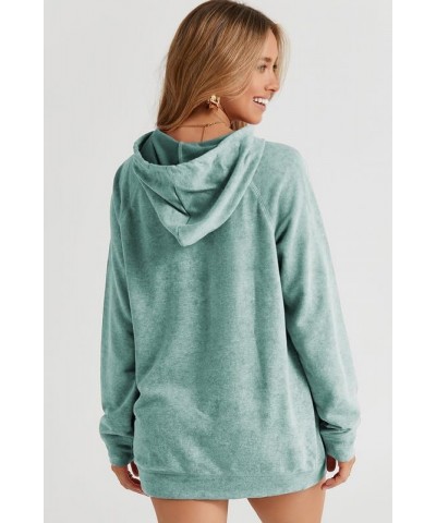 Women's Casual Hoodies Long Sleeve Solid Lightweight Pullover Tops Loose Sweatshirt with Pocket B Green $21.59 Hoodies & Swea...