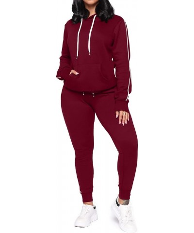 Women L-5X Plus Size High Waisted Sweatpants Drawstring Jogger Pants Tapered Athletic Workout Yoga Lounge Pants C03 Burgundy ...