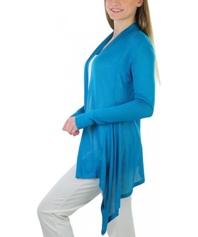 Women's Long Sleeve Open Front Lightweight Cardigan Shawl Style Extra Long - Jade $10.99 Sweaters