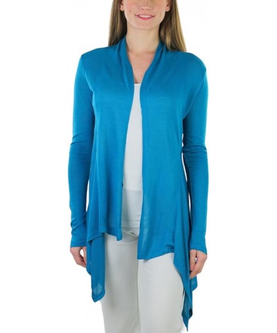 Women's Long Sleeve Open Front Lightweight Cardigan Shawl Style Extra Long - Jade $10.99 Sweaters