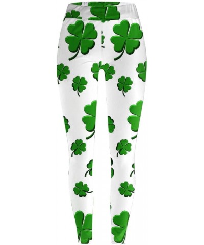 St. Patrick's Day Women's Irish Green Shamrock Leggings Clover Printed Stretchy Yoga Pants High Waisted Saint Tights 3-yellow...