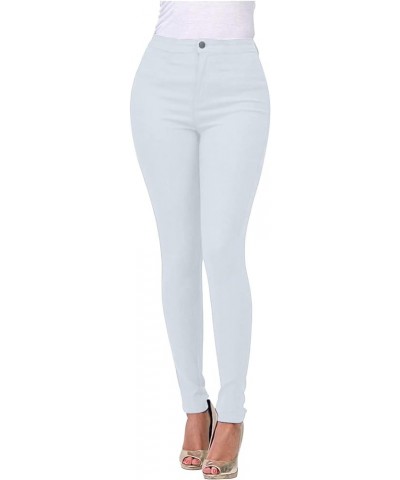 High Waisted-Rise Colored Stretch Skinny Distressed Jeans for Women Comfy Tapered Fit Denim Jeggings A white $8.32 Jeans