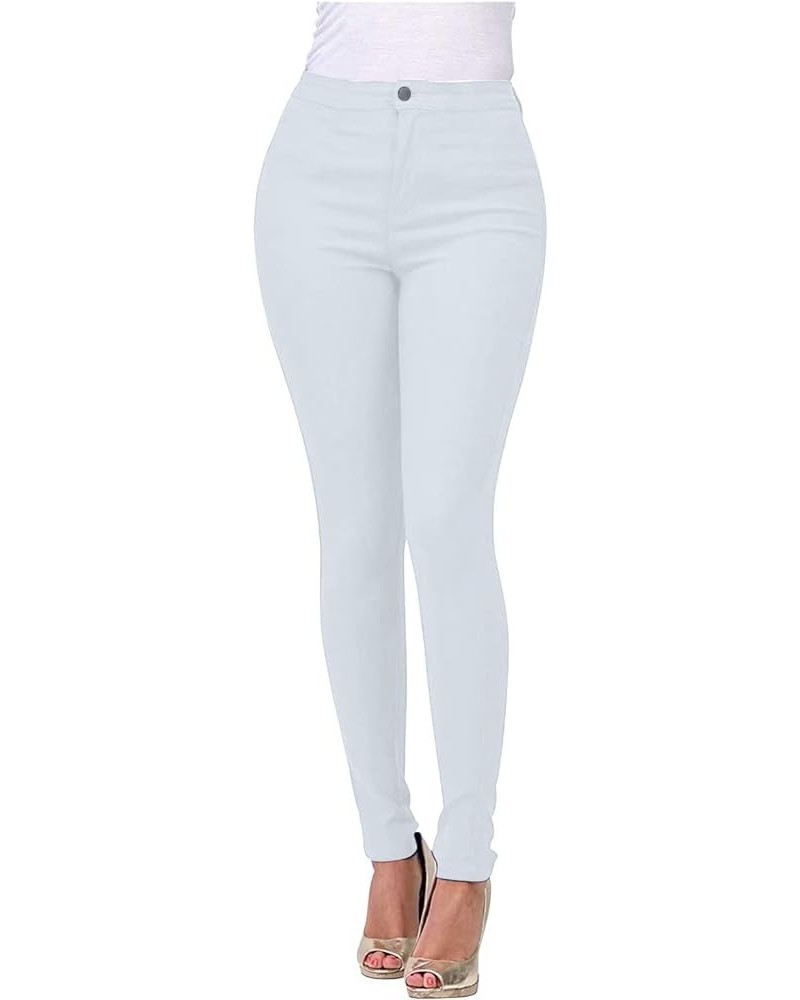 High Waisted-Rise Colored Stretch Skinny Distressed Jeans for Women Comfy Tapered Fit Denim Jeggings A white $8.32 Jeans