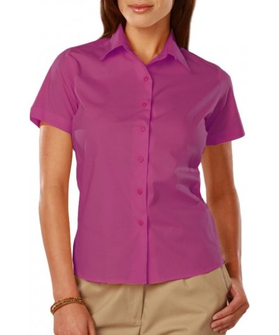 BG6218S - Ladies' Easy Care Stretch POPLIN Blouse Berry $15.05 Blouses