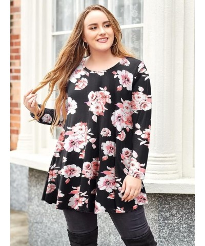 Plus Size Tunic Tops Long Sleeve Shirts for Women Swing Flowy Loose Fit Clothes for Leggings A-black04 $8.69 Tops