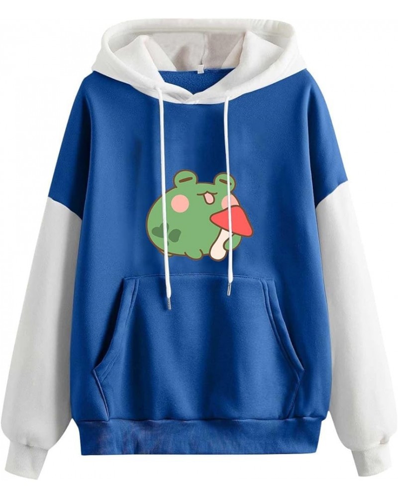 Women Lovely Hoodies, Women's Teen Girls Cute Frog Frog Hoodie Sweatshirts Loose Pullover Tops Shirts 6*blue $12.09 Hoodies &...