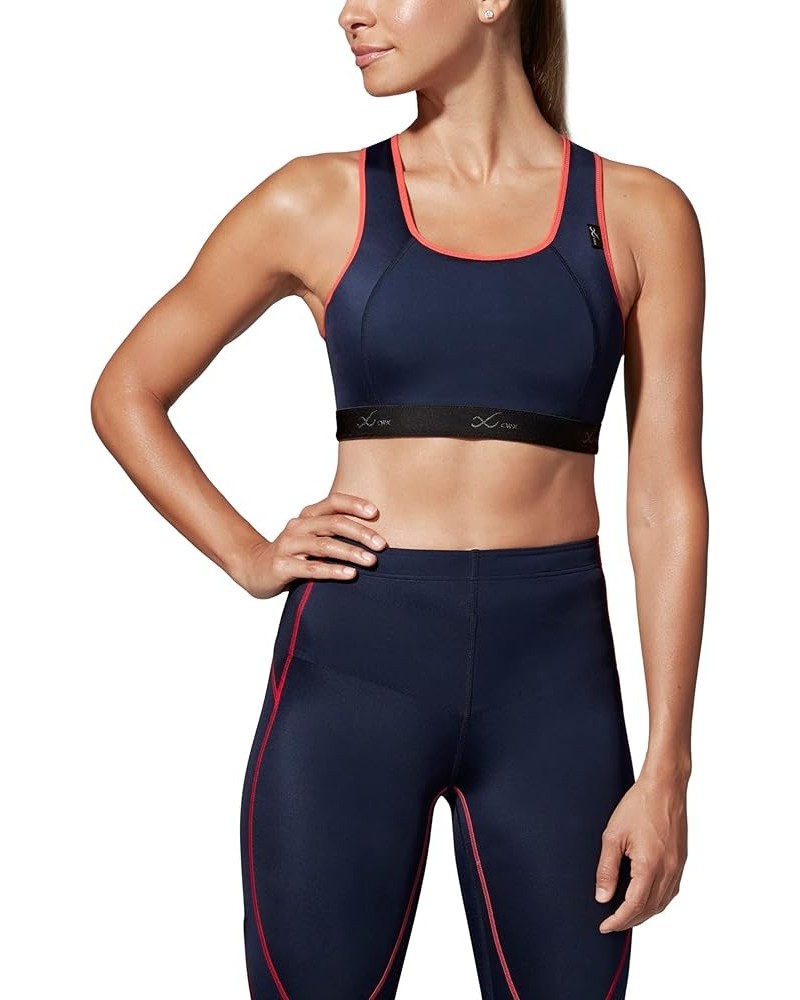 Women's Xtra Support High Impact Sports Bra True Navy/Hot Coral $22.28 Lingerie