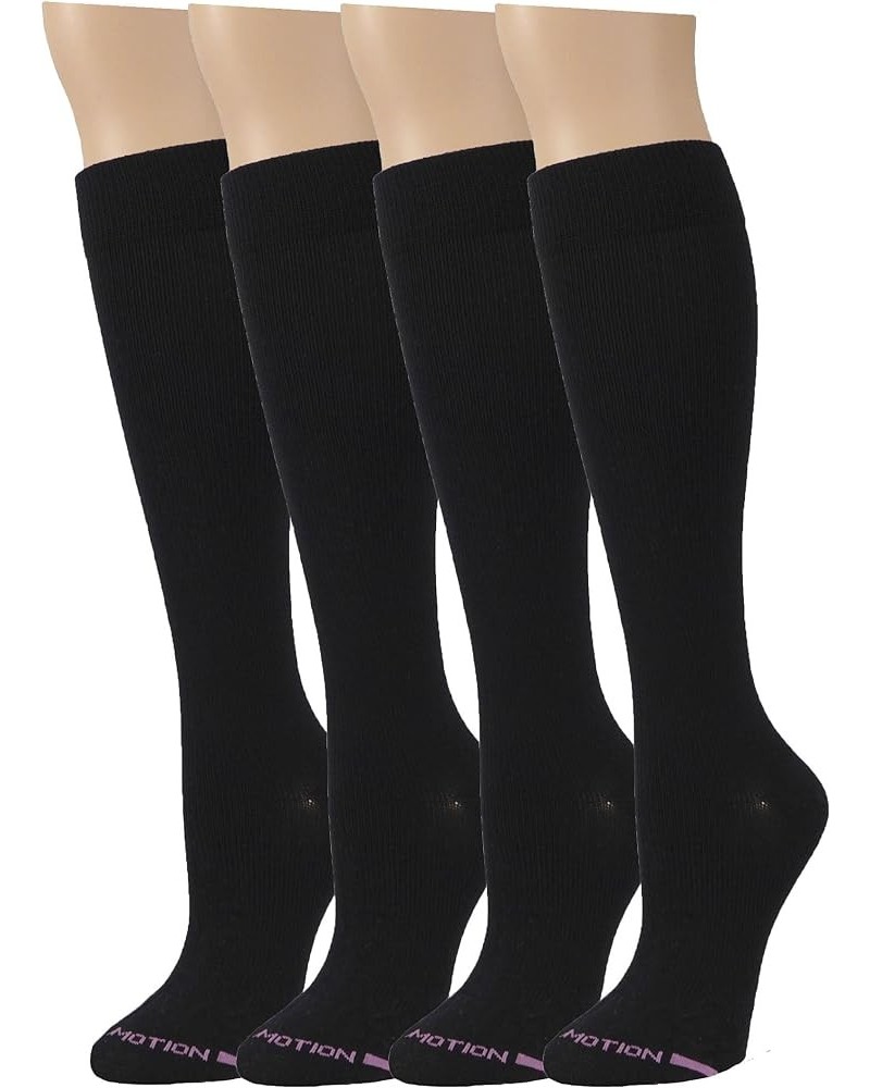 4 Pairs Graduated Compression Knee-hi Women's Socks Black $18.14 Socks