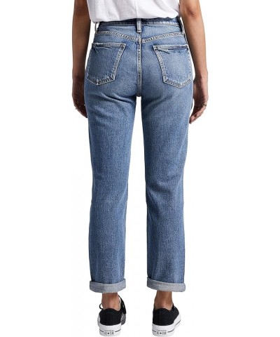 Women's 90s Boyfriend High Rise Straight Leg Jeans Blue $23.99 Jeans