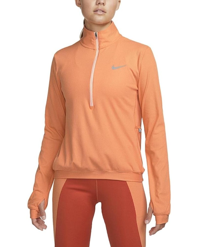 Women's Dri-FIT Element Running 1/2 Zip Mid Layer Top Shirt Orange Trance/Light Orange Chalk $29.40 Activewear