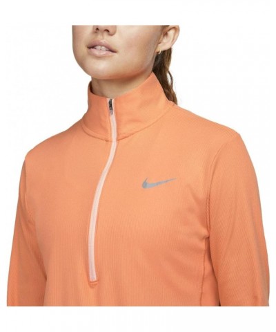 Women's Dri-FIT Element Running 1/2 Zip Mid Layer Top Shirt Orange Trance/Light Orange Chalk $29.40 Activewear